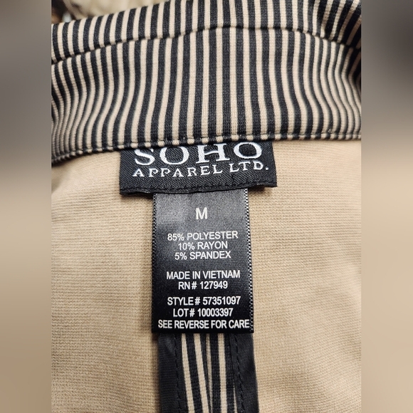 Soho Apparel Black and Tan Stripped Tailored Blazer Size M - Picture 8 of 12